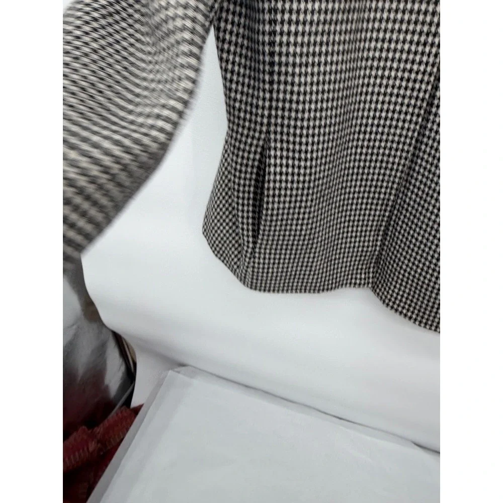 Sag Harbor Houndstooth Wool Blend Zip Up Jacket Vintage Professional Size 14
